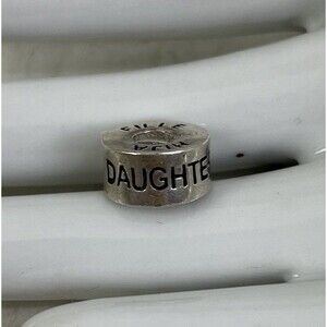 Authentic Chamilia Sterling Silver 925 Daughter Hija Fille Charm Bead Spacer